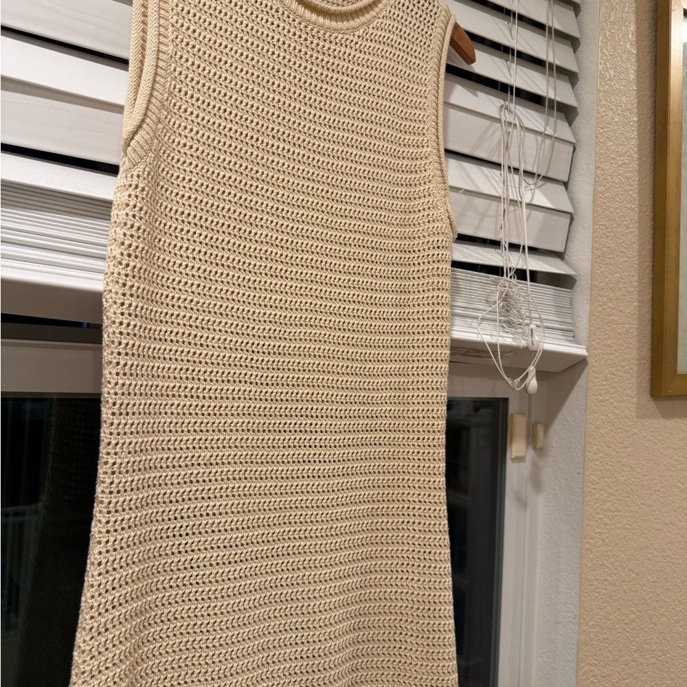 Reformation Nolan Sleeveless Crochet Organic Cotton Sweater Maxi Dress - Picture 7 of 12